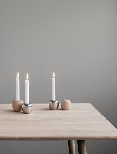 Mbajtëse qirinjsh Stelton Ora, 6.5 cm, dru ahu, ngjyrë natyrale