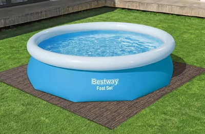 Tapet modular për pishinë Bestway, set 12 copë, 50x50 cm, me pamje si dru