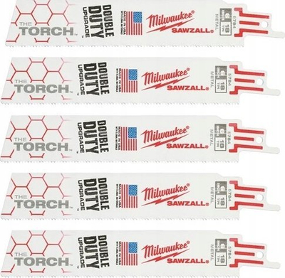 Set tehe sharrë Milwaukee The Torch SAWZALL, 6", 18 TPI, 25 copë