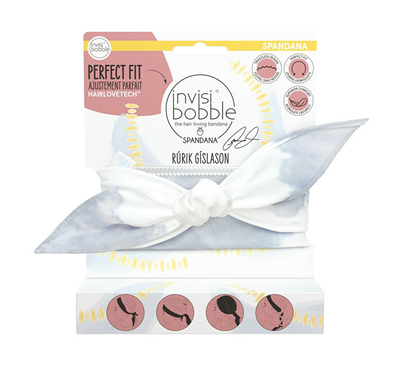Shirit elastik për flokë Invisibobble Rúrik Gíslason Be-You-Tiful, bardhë/hiri