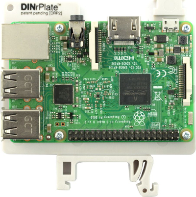 Mbajtëse DINrPlate DRP2 për Raspberry Pi 2 3 4, montim në shinë DIN, plastike, e bardhë