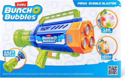 Lodër armë me flluska Zuru Bunch O Bubbles Mega Bubble Blaster, me motor, me drita LED, shumëngjyrëshe
