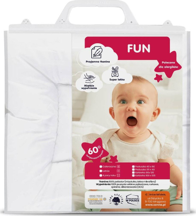 Jastëk për bebe Fun 35X40, i bardhë