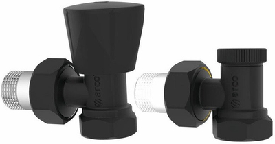 Set valvulash për radiator peshqirësh Arco, 1/2", të zeza