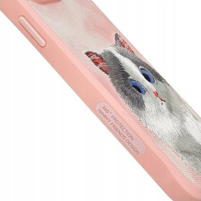 Maskë telefoni Nimmy Big Eyed Pet 2.0 Cat për iPhone 15 Pro Max 6.7", mbrojtje e plotë, rozë