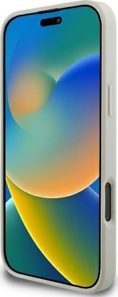 Mbulesë telefoni Guess Peony Script Logo me MagSafe për iPhone 16 Pro Max 6.9", e bardhë
