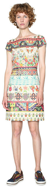 Fustan Desigual Elvira 18SWVKA1 1000, shumë ngjyrësh, XXL