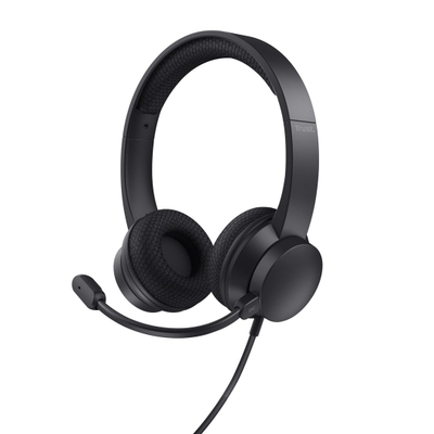 Слушалки Trust HS-260, со кабел, USB Type A, црни