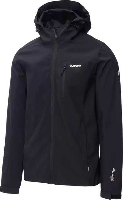 Xhaketë softshell për meshkuj Hi-Tec Avanir, rezistente ndaj ujit, me kapuç, e zezë