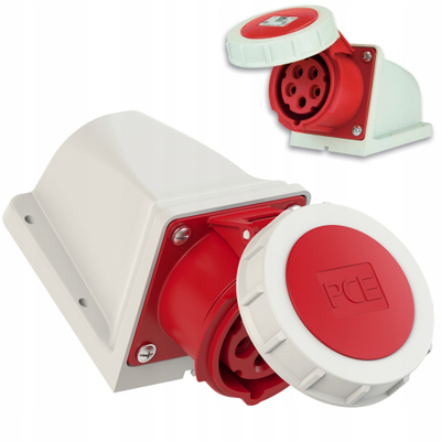 Prizë fikse industriale PCE GS165, 16A 5P 400V, IP67, e kuqe
