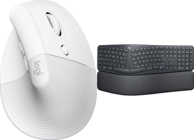 Set tastierë dhe maus Logitech Lift for Mac dhe Ergo K860, wireless, ergonomik, gri
