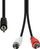Kabllo audio ProXtend 3.5mm në 2x RCA, stereo, e zezë