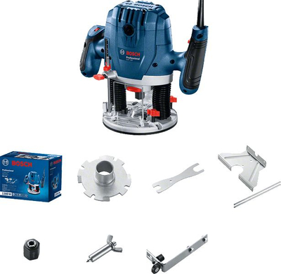 Frezë drejtëzuese Bosch GOF 130, 1300W, për dru, blu