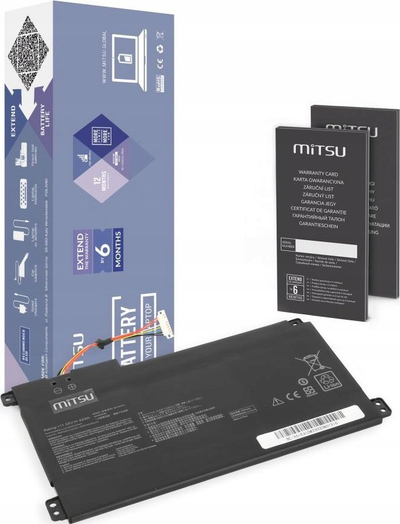 Bateri laptopi Mitsu B31N1912 C31N1912, 11.55V, 42Wh, e zezë