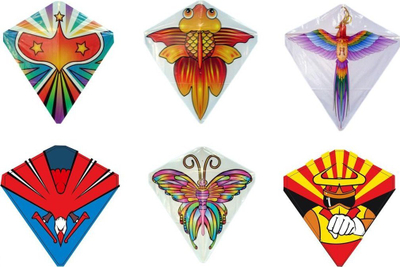 Fluturakë Pisarek KITE MIX PATTERN 61x66, me kafshë, shumëngjyrësh