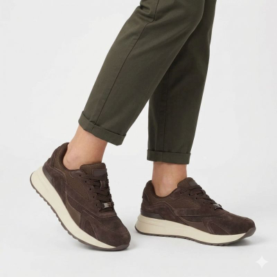 Женски спортски обувки Filippo DP7728, кожа, со платформа, сиви
