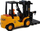 Lodër forklift me drita edhe zë, pirunë lëvizës, plastikë, portokalli