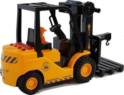 Lodër forklift me drita edhe zë, pirunë lëvizës, plastikë, portokalli