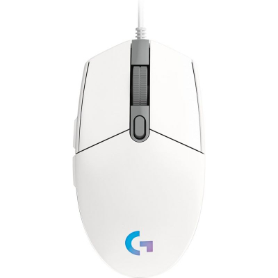 Maus gaming Logitech G203 Lightsync me kabllo, RGB, i bardhë