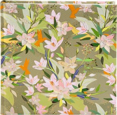 Album fotografik Goldbuch Royal Lilly 24488, 25x25 cm, 60 faqe, jeshil me lule