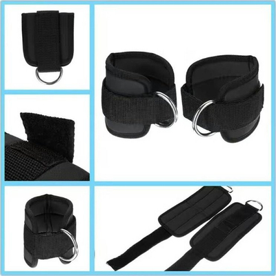 Rrip për kyçin e këmbës për palestër Ankle Strap, set me 2 copë, me jastëk neopren, ngjyrë e zezë
