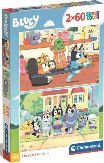Puzzle Bluey Clementoni 2x60 pjesë, set për fëmijë, shumëngjyrëshe