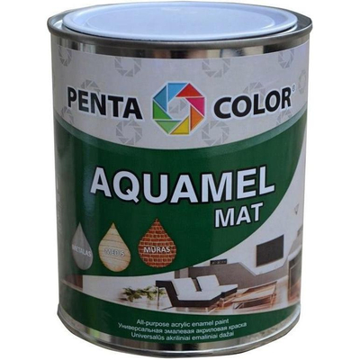 Bojë akrilike Pentacolor Aquamel Mat, 0.7kg, për mure dhe dru, e verdhë e çelët