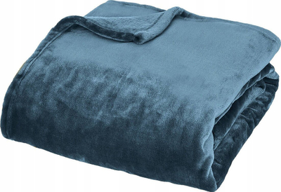 Batanije për zbukurim Atmosphera Cuddly Flannel Throw, 130x180cm, poliester, blu Aegean