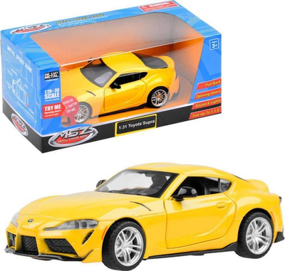 Makino lodër MSZ Toyota GR Supra 1:31, metal, me drita edhe zëra, e verdhë