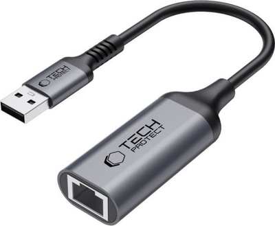 Adapter rrjeti Tech-Protect UltraBoost, USB 3.0 në Ethernet RJ45, 1000 Mbps, i zi
