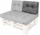Jastëk për stol paletesh Hobbygarden SHORT BACKREST LEO, pëlhurë Ekolen, ngjyrë grafit