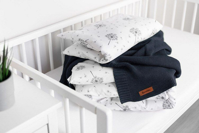 Batanije për bebe Sensillo Bamboo Cotton, 80x100 cm, blu navy
