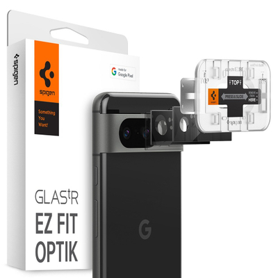 Mbrojtëse xhami për kamerë Spigen Glas.tR EZ Fit Optik për Google Pixel 8, 2 copë, e zezë