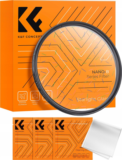 Filter fotografik K&amp;F NANO-B StarLight Glare KF01.2686, efekt flares shumëngjyrëshe, 82mm