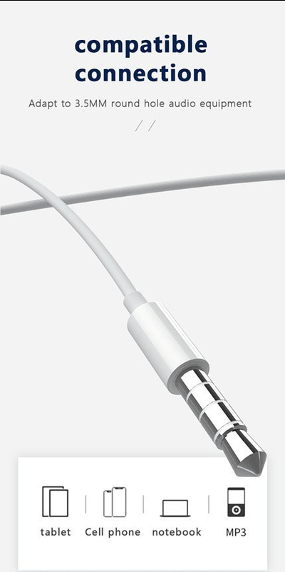 Kufje in-ear me tela Jellico EP3A me mikrofon, kabllo 1.2 m, jack 3.5 mm, ngjyrë e bardhë