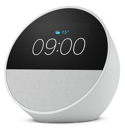 Altoparlant i zgjuar Amazon Echo Spot 2024 me ekran, i bardhë
