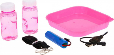 Lodër makinë flluskash Ramiz Bubble Machine Gun, me drita, me bateri të rikarikueshme, rozë