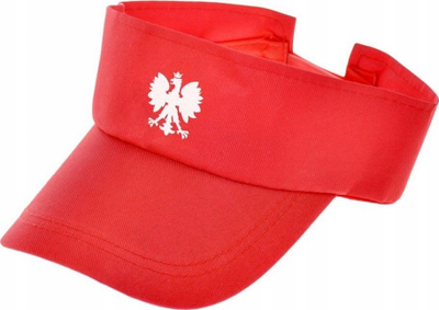 Bandanë visor e bardhë me të kuqe, me strehë