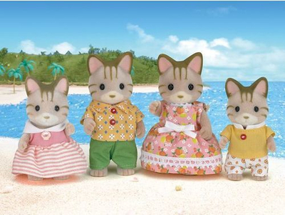 Set figurash për kalamaj Epoch Sylvanian 5180 familja e maces