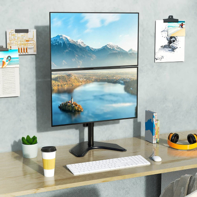 Mbajtëse tavoline për dy monitorë Techly, 13-27", 20kg, e zezë