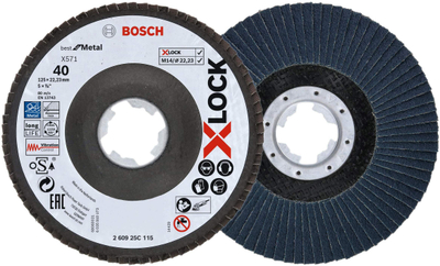 Disk flap Bosch Professional X571, 125mm, K40, për metal
