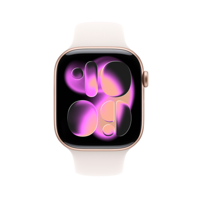 Apple Watch Series 11 GPS 42mm Rose Gold Aluminium Case with Light Blush Sport Band, S/M