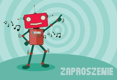 Ftesa për ditëlindje Kukartka Invitation ZZ-061 Robot, set 5 copë, shumëngjyrëshe