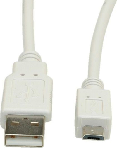 Kabllo USB RBLINE USB-A në Micro USB, 0.8 m, e bardhë