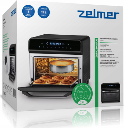 Fritezë me ajër të nxehtë Zelmer ZAF9230, 23L, 1800W, inox