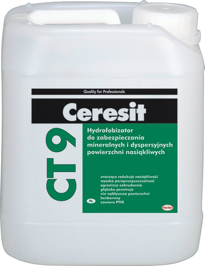 Impregnant fasade Ceresit CT 9, hidrofob, 10L, i bardhë