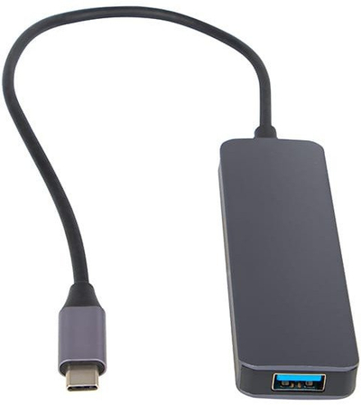 USB hub wt.a-4xgn.a hub-03, 4x USB 3.0, 1x USB C, metalik argjendtë
