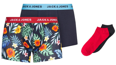 Set të brendshme Jack&Jones JACFLOWER, mbathje x 2 dhe çorape x 2, shumëngjyrëshe