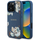 Заштитна маска Guess MagSafe за iPhone 16 Pro, дизајн со цвеќиња, сина