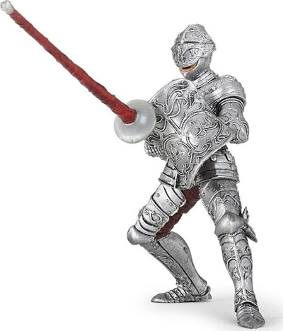 Figurë lodër PAPO Fantasy World Knight in Armour, PVC, e argjendtë